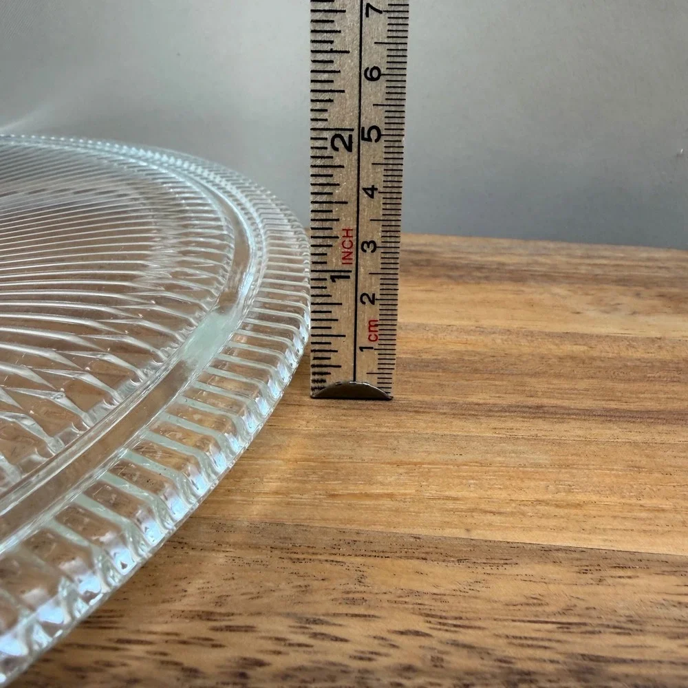 Jeannette Glass Anniversary Pattern Clear Pressed Glass 12 Inch Round Cake Plate